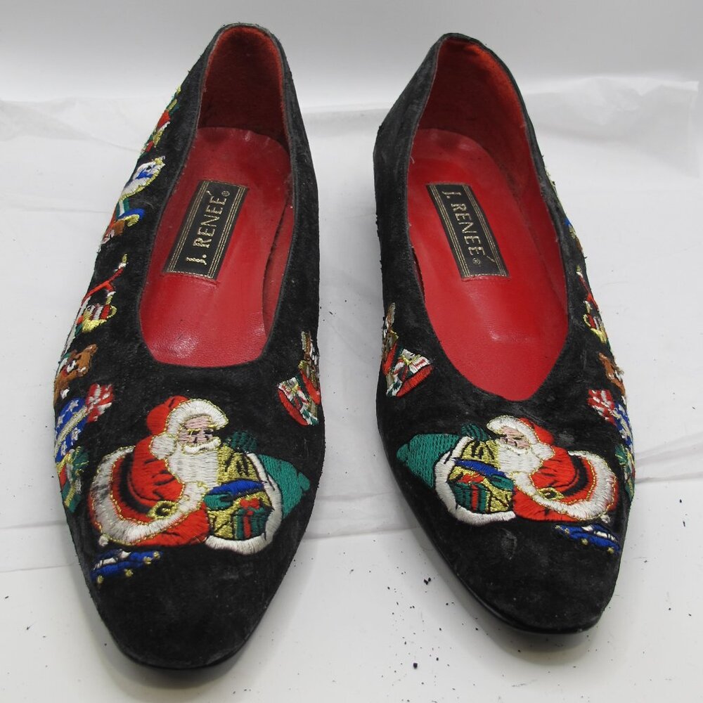 J Renee black velvet Christmas flats in 8.5N   NEW